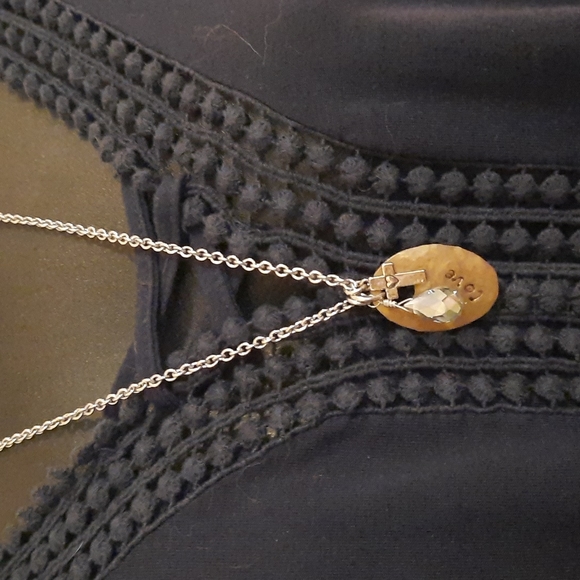 Source Unknown Jewelry - Simple Love, Cross, Tear Drop Crystal  Necklace PEEK